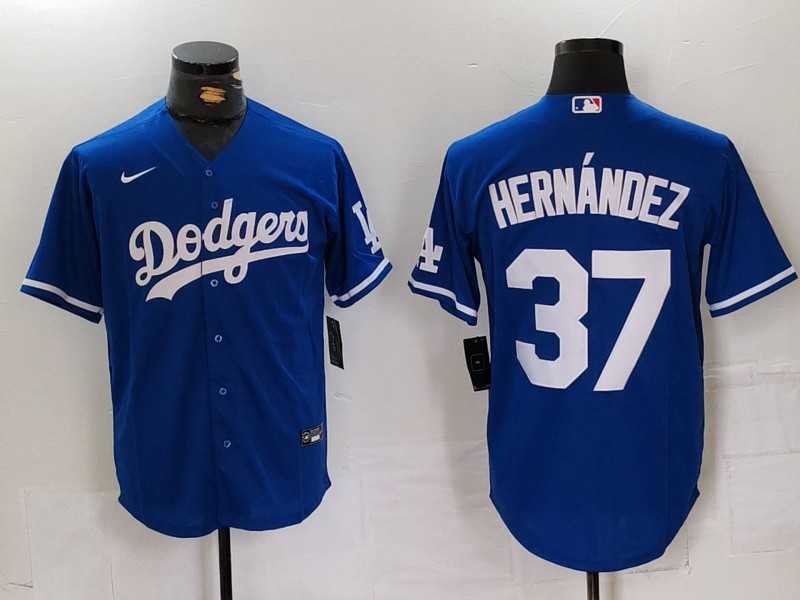 Men%27s Los Angeles Dodgers #37 Teoscar Hernandez Blue Cool Base Stitched Jersey->los angeles dodgers->MLB Jersey